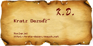 Kratz Dezső névjegykártya